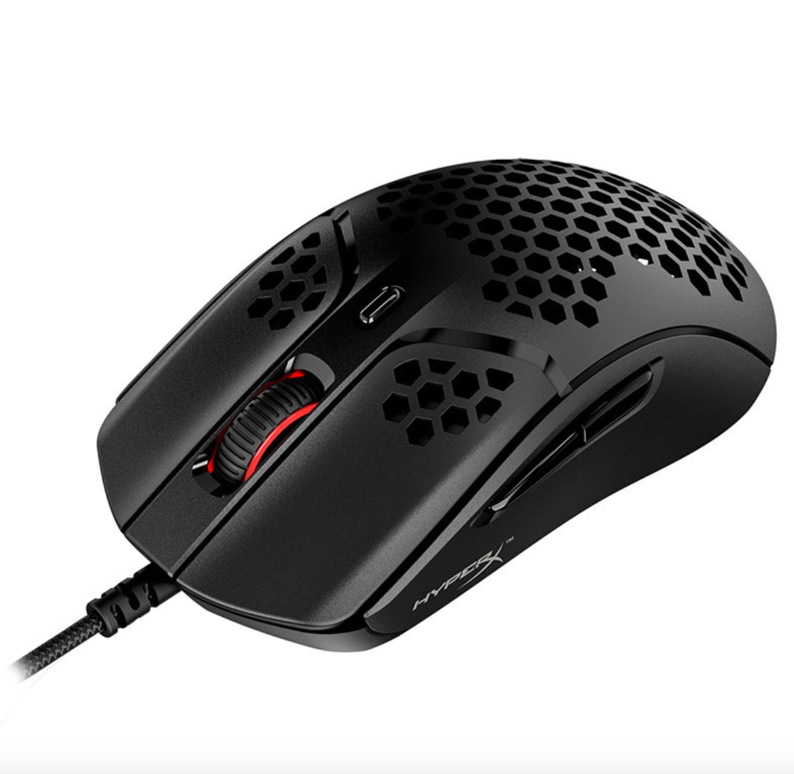 Wired USB Optical Gaming Mouse shown on a desk setup